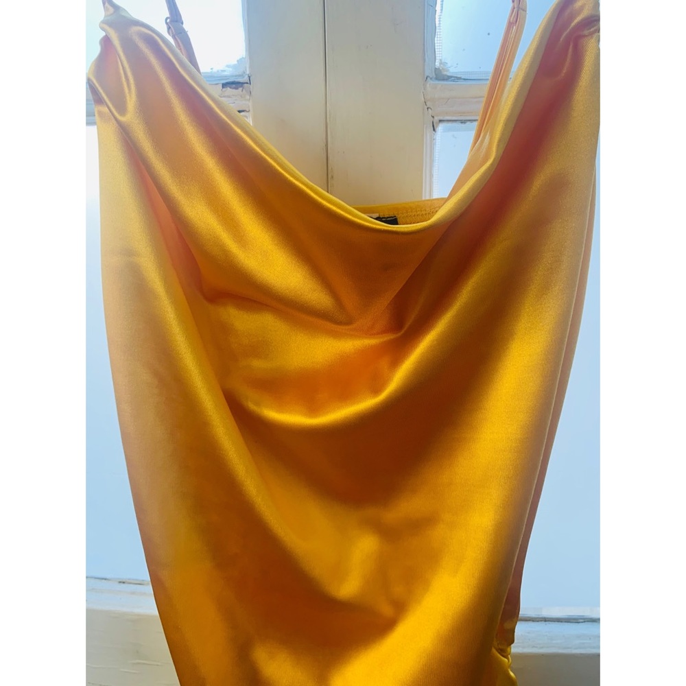 Mustard Satin Dress - Picture 2 of 2